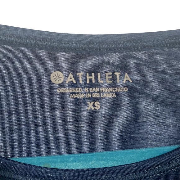 Athleta Kettlebella Blue Space Dye Train Tee Size‎ XS - Picture 3 of 7